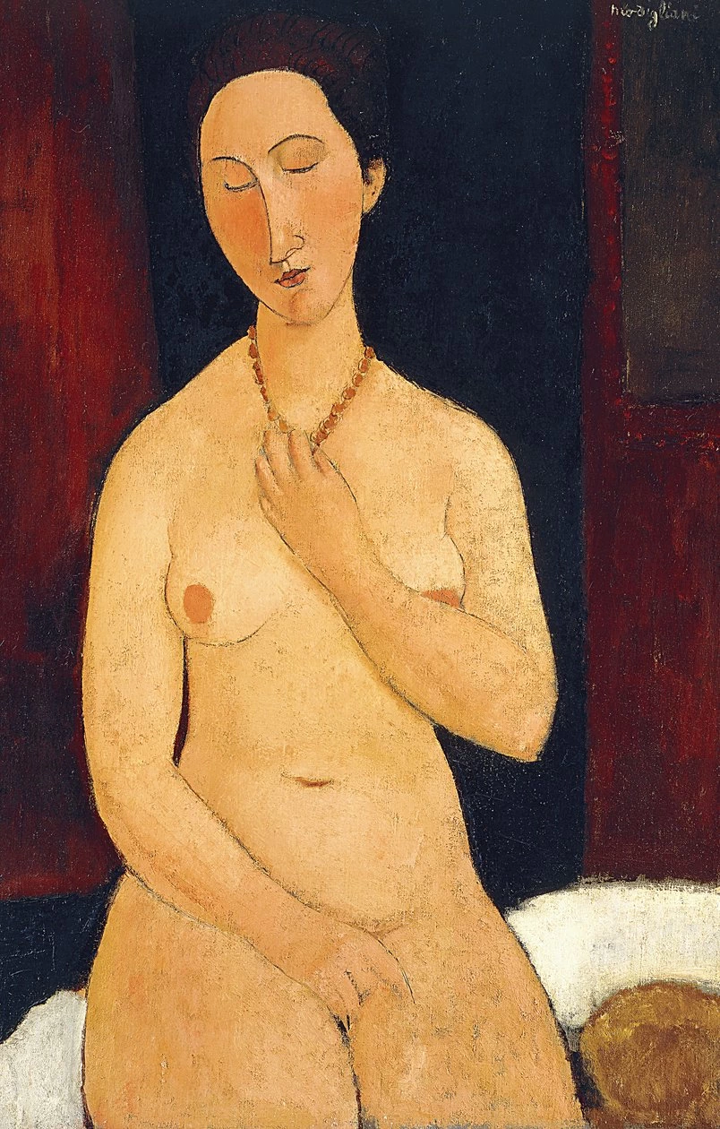 Amedeo Modigliani - Nudo seduto con collana